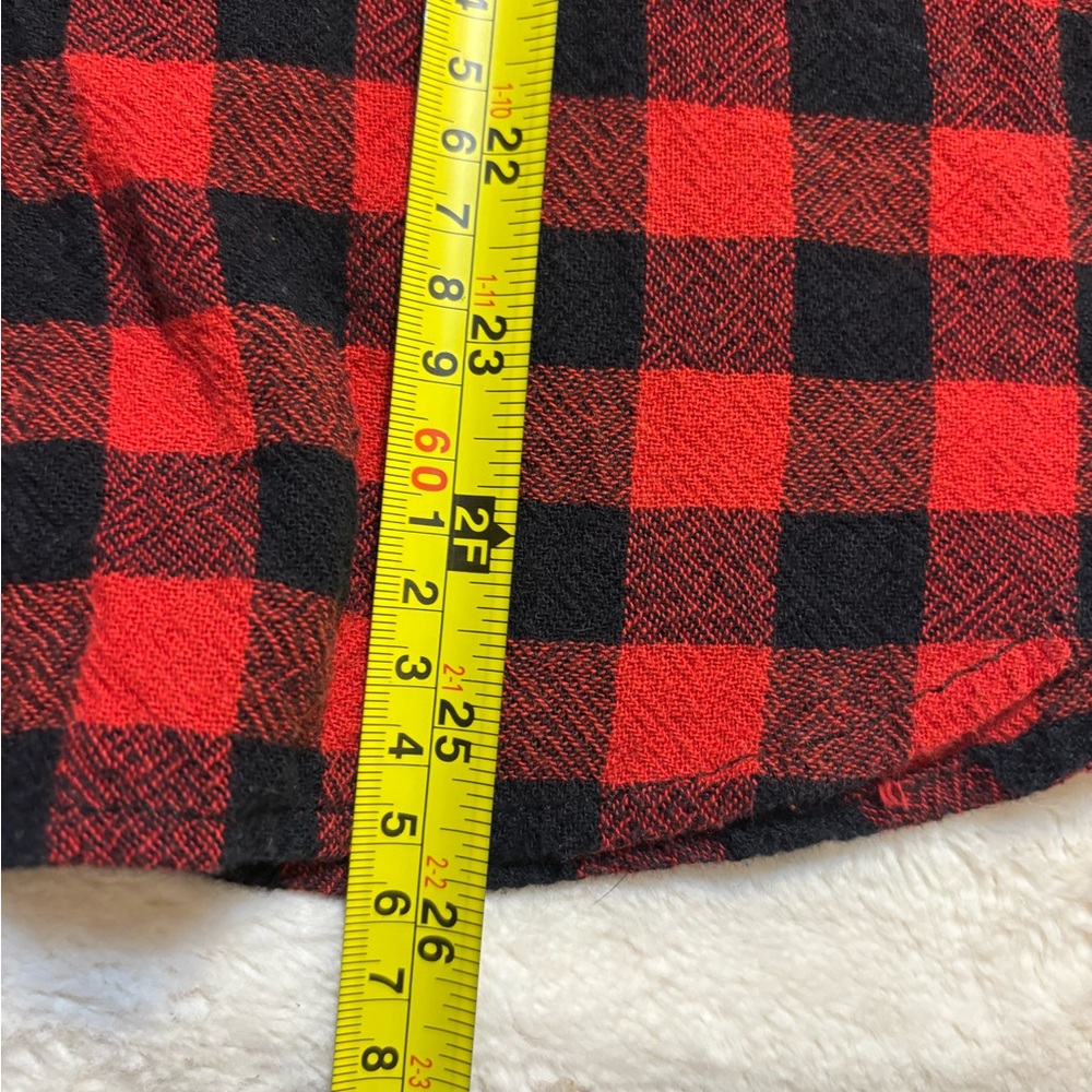 Ralph Lauren Denim & Supply Top Medium RL Tomboy Red Black Buffalo Plaid Rustic - Picture 15 of 16